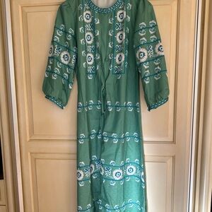 Green Embroidered Maxi Dress